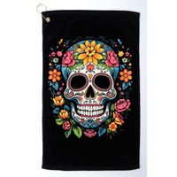 De Los Muertos Day Of The Dead Sugar Skull Halloween Golf Towel