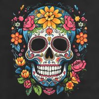 De Los Muertos Day Of The Dead Sugar Skull Halloween Golf Towel