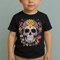 De Los Muertos Day Of The Dead Sugar Skull Halloween Toddler T-Shirt