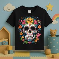 De Los Muertos Day Of The Dead Sugar Skull Halloween Toddler T-Shirt