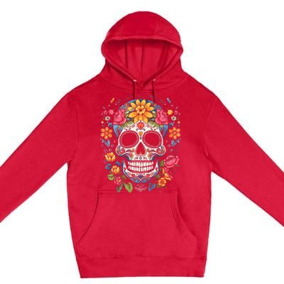 De Los Muertos Day Of The Dead Sugar Skull Halloween Women Premium Pullover Hoodie