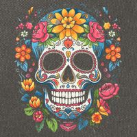 De Los Muertos Day Of The Dead Sugar Skull Halloween Cotton Canvas Backpack