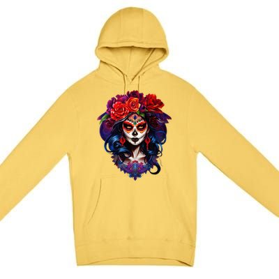 De Los Muertos La Catrina Day Of The Dead Sugar Skull Premium Pullover Hoodie