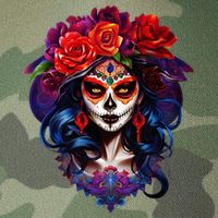 De Los Muertos La Catrina Day Of The Dead Sugar Skull Legacy Tie Dye Trucker Hat