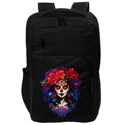 De Los Muertos La Catrina Day Of The Dead Sugar Skull Impact Tech Backpack