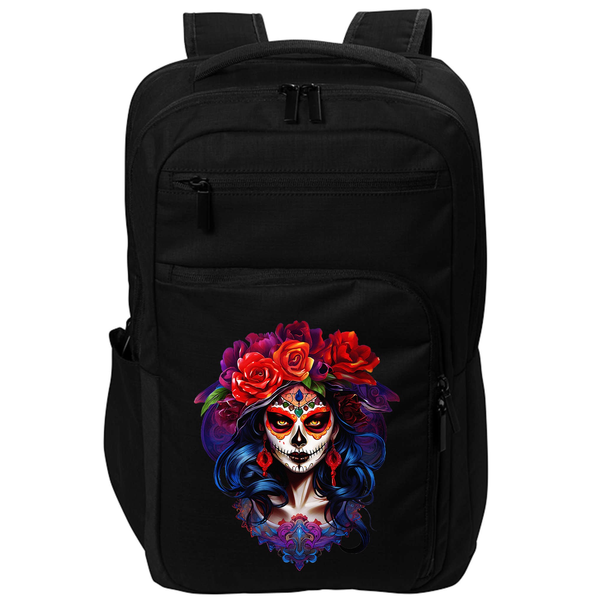 De Los Muertos La Catrina Day Of The Dead Sugar Skull Impact Tech Backpack