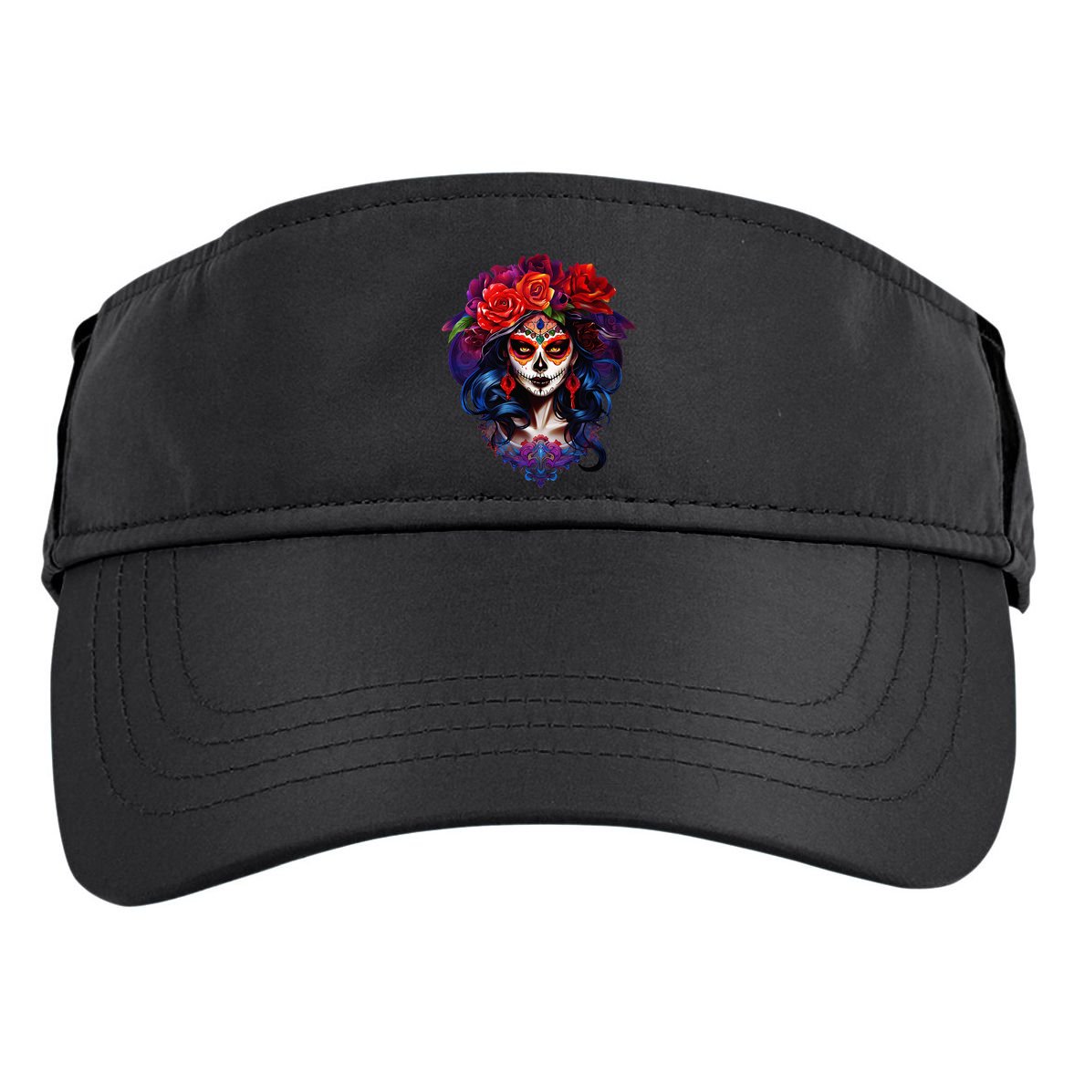 De Los Muertos La Catrina Day Of The Dead Sugar Skull Adult Drive Performance Visor