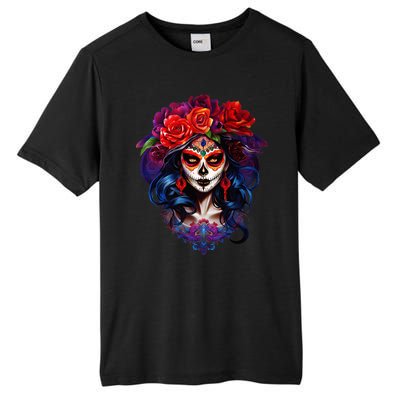 De Los Muertos La Catrina Day Of The Dead Sugar Skull Tall Fusion ChromaSoft Performance T-Shirt