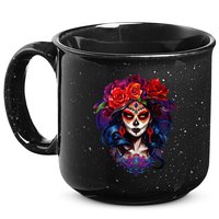 De Los Muertos La Catrina Day Of The Dead Sugar Skull 15oz Campfire Ceramic Mug