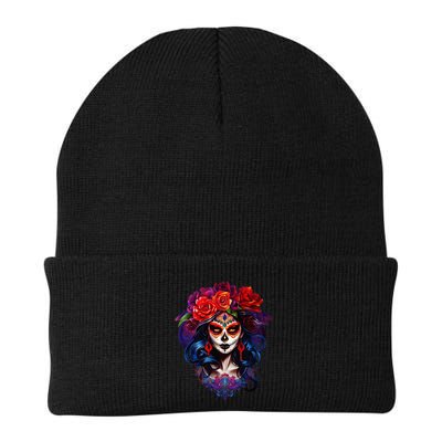 De Los Muertos La Catrina Day Of The Dead Sugar Skull Beanie