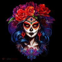 De Los Muertos La Catrina Day Of The Dead Sugar Skull Flatbill Hat