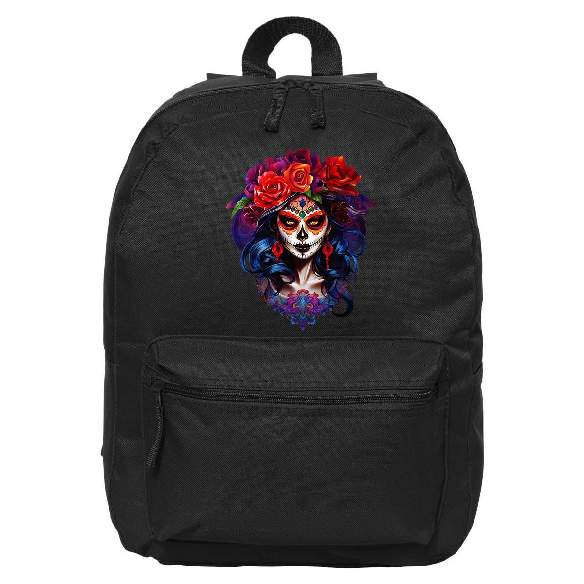 De Los Muertos La Catrina Day Of The Dead Sugar Skull 16 in Basic Backpack