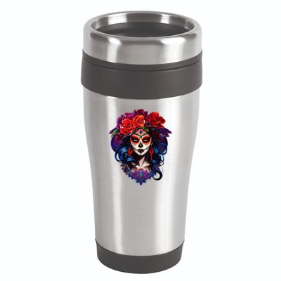 De Los Muertos La Catrina Day Of The Dead Sugar Skull 16oz Travel Tumbler