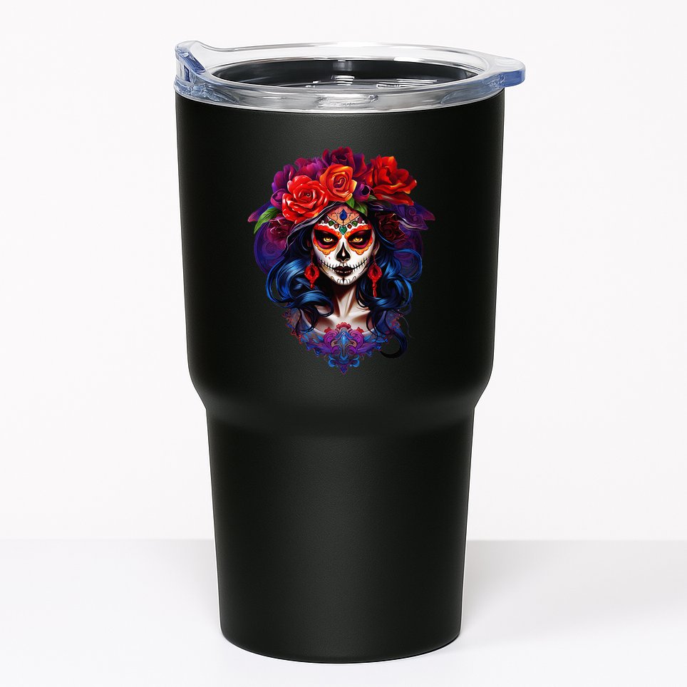 De Los Muertos La Catrina Day Of The Dead Sugar Skull Tumbler