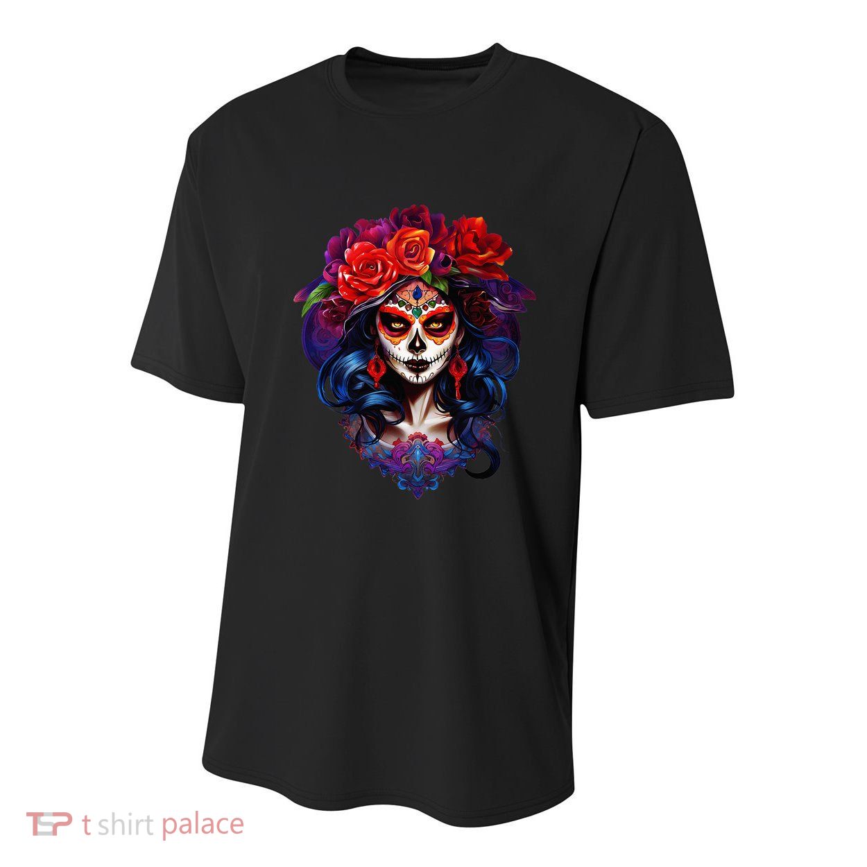 De Los Muertos La Catrina Day Of The Dead Sugar Skull Youth Performance Sprint T-Shirt