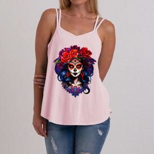 De Los Muertos La Catrina Day Of The Dead Sugar Skull Women's Strappy Tank