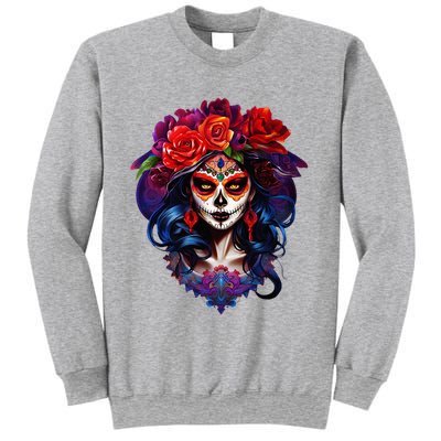 De Los Muertos La Catrina Day Of The Dead Sugar Skull Sweatshirt