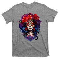 De Los Muertos La Catrina Day Of The Dead Sugar Skull T-Shirt