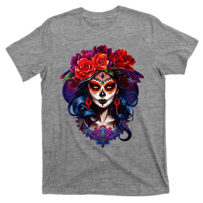 De Los Muertos La Catrina Day Of The Dead Sugar Skull T-Shirt