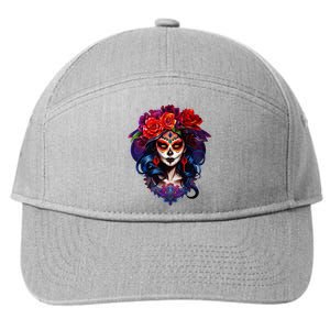 De Los Muertos La Catrina Day Of The Dead Sugar Skull 7-Panel Snapback Hat