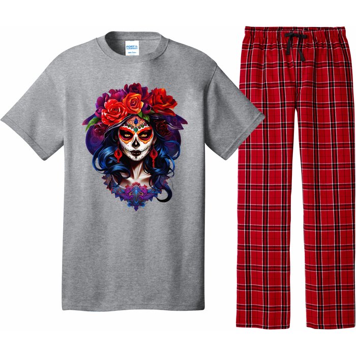 De Los Muertos La Catrina Day Of The Dead Sugar Skull Pajama Set