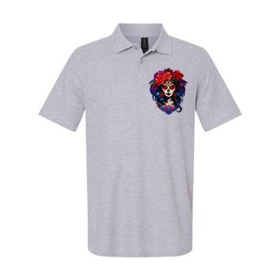 De Los Muertos La Catrina Day Of The Dead Sugar Skull Softstyle Adult Sport Polo