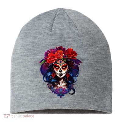 De Los Muertos La Catrina Day Of The Dead Sugar Skull Sustainable Beanie