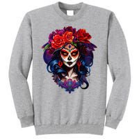 De Los Muertos La Catrina Day Of The Dead Sugar Skull Tall Sweatshirt