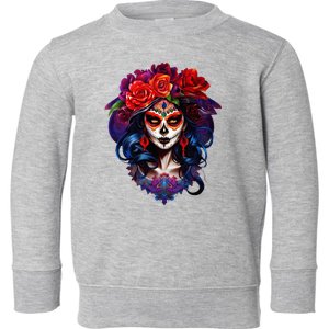 De Los Muertos La Catrina Day Of The Dead Sugar Skull Toddler Sweatshirt