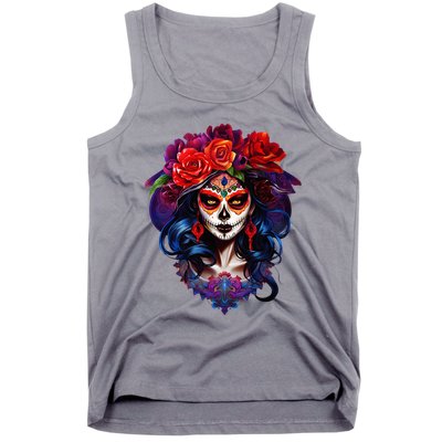 De Los Muertos La Catrina Day Of The Dead Sugar Skull Tank Top