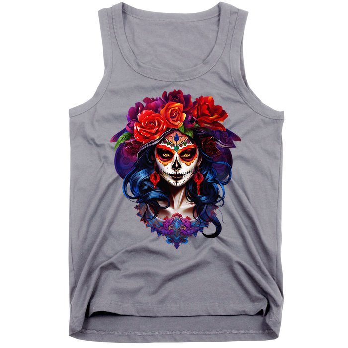 De Los Muertos La Catrina Day Of The Dead Sugar Skull Tank Top