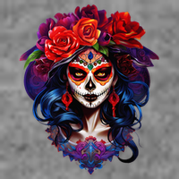 De Los Muertos La Catrina Day Of The Dead Sugar Skull Women's Crop Top Tee
