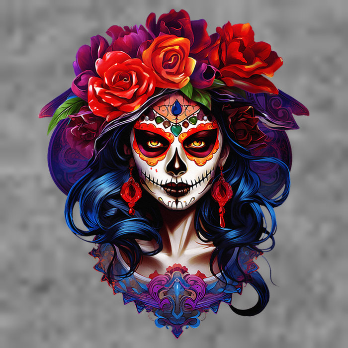 De Los Muertos La Catrina Day Of The Dead Sugar Skull Women's Crop Top Tee