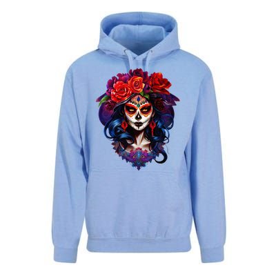 De Los Muertos La Catrina Day Of The Dead Sugar Skull Unisex Surf Hoodie