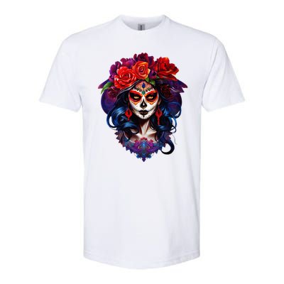 De Los Muertos La Catrina Day Of The Dead Sugar Skull Softstyle CVC T-Shirt