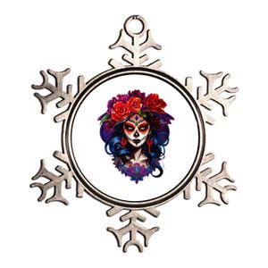 De Los Muertos La Catrina Day Of The Dead Sugar Skull Metallic Star Ornament