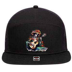 De Los Muertos La Catrina Day Of The Dead Sugar Skull Women 7 Panel Mesh Trucker Snapback Hat