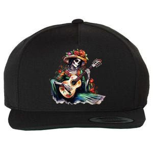 De Los Muertos La Catrina Day Of The Dead Sugar Skull Women Wool Snapback Cap