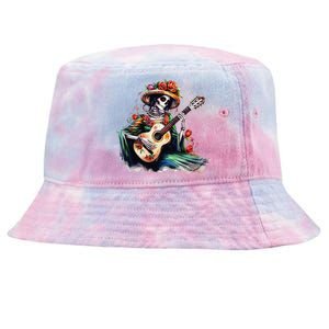 De Los Muertos La Catrina Day Of The Dead Sugar Skull Women Tie-Dyed Bucket Hat