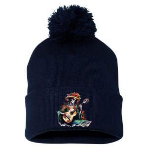 De Los Muertos La Catrina Day Of The Dead Sugar Skull Women Pom Pom 12in Knit Beanie