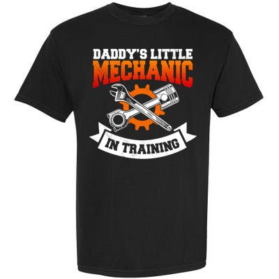 Daddy's Little Mechanic In Training Automotive Technician Cool Gift Garment-Dyed Heavyweight T-Shirt