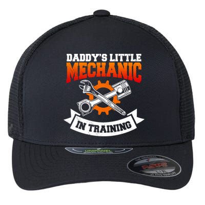 Daddy's Little Mechanic In Training Automotive Technician Cool Gift Flexfit Unipanel Trucker Cap