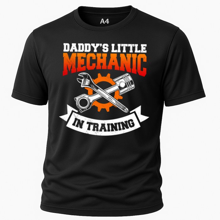 Daddy's Little Mechanic In Training Automotive Technician Cool Gift Cooling Performance Crew T-Shirt