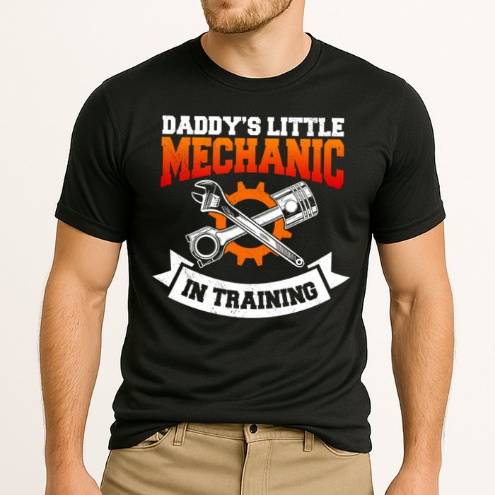 Daddy's Little Mechanic In Training Automotive Technician Cool Gift Cooling Performance Crew T-Shirt
