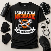 Daddy's Little Mechanic In Training Automotive Technician Cool Gift Cooling Performance Crew T-Shirt