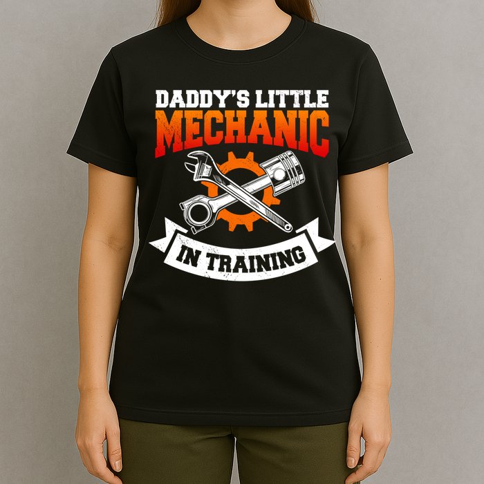 Daddy's Little Mechanic In Training Automotive Technician Cool Gift T-Shirt