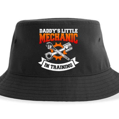 Daddy's Little Mechanic In Training Automotive Technician Cool Gift Sustainable Bucket Hat