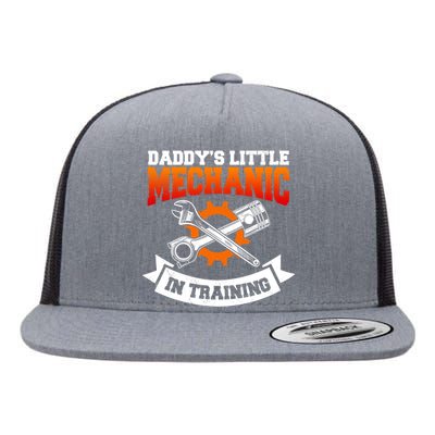 Daddy's Little Mechanic In Training Automotive Technician Cool Gift Flat Bill Trucker Hat