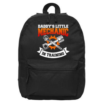 Daddy's Little Mechanic In Training Automotive Technician Cool Gift 16 in Basic Backpack