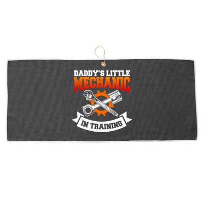 Daddy's Little Mechanic In Training Automotive Technician Cool Gift Large Microfiber Waffle Golf Towel